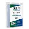 Fundas Premium MDLab Standard 120U - Lateral Fundas Premium MDLab Standard 120 unidades 100 micras 63,5x88mm - vista lateral del paquete